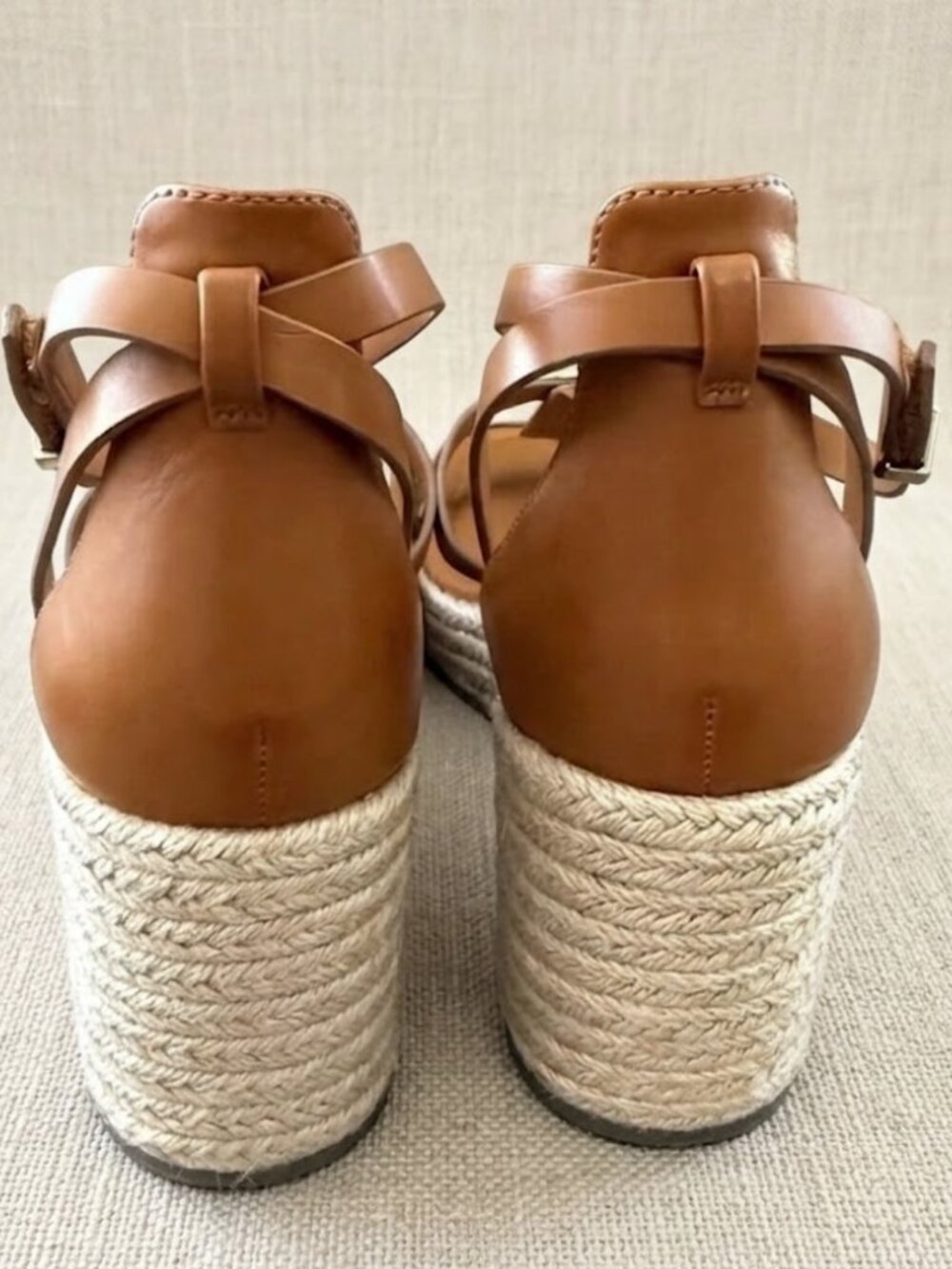 FRANCO SARTO - Pana Espadrille Wedges in a classic tan - Picture 4 of 8